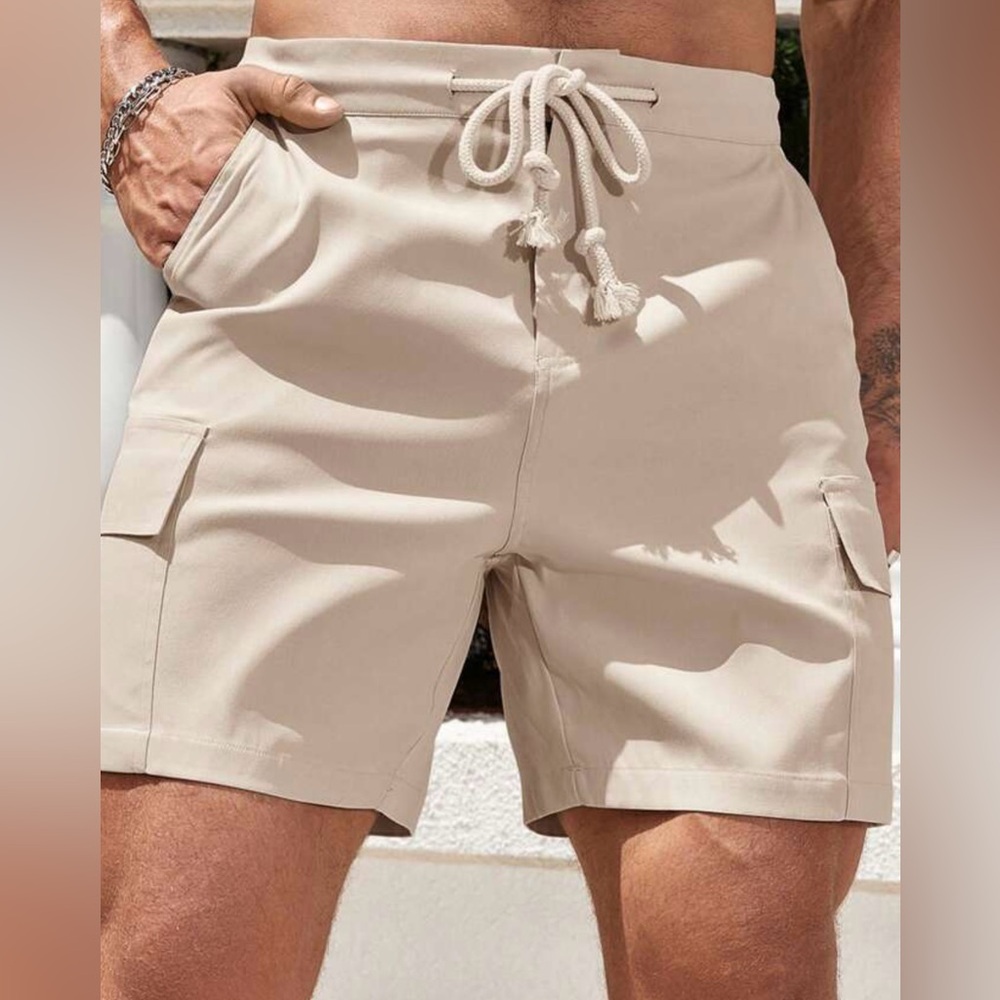 Men's Casual Light Tan Cargo Shorts